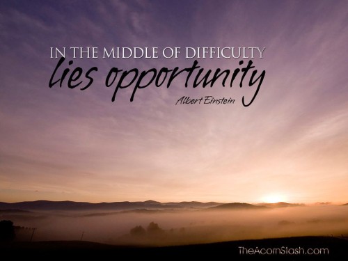 In the middle of difficulty lies oppotunity