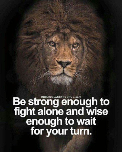 Be Strong Enough To Fight Alone and Wise Enough To Wait For Your Turn Quote