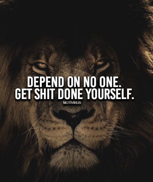 Depend On No One Get Shit Done Yourself Quote