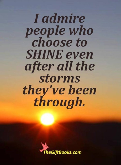 I Admire People Who Choose To Shine Even After All The Storm Quote