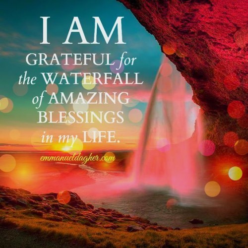 I Am Grateful For The Waterfall of Amazing Blessings in The Life Quote