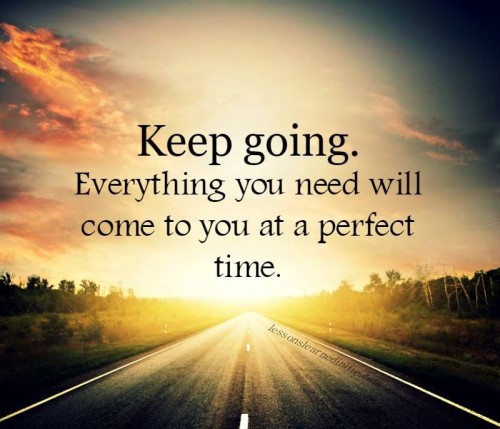 Keep Going Everything You Need Will Come At Perfect Time Quote