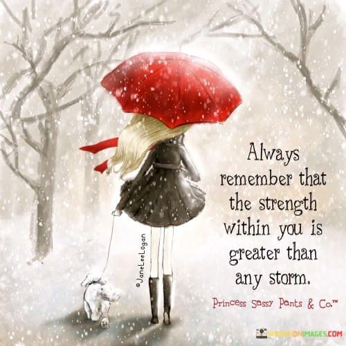 Alway remember that the strenght within you is greater than any storm quotes