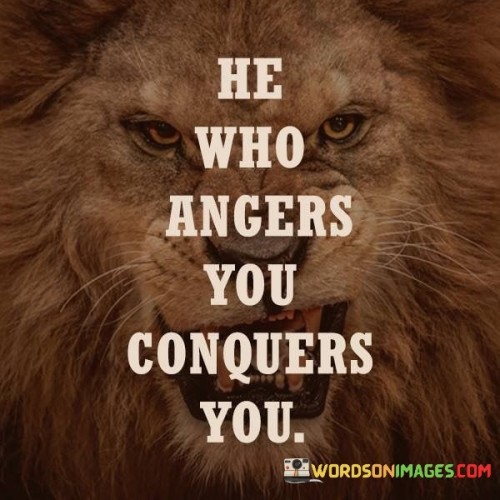 He who angers you conquers you quotes