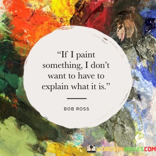 If I Paint Something I Dont Want To Have To Explain What It Is Quote