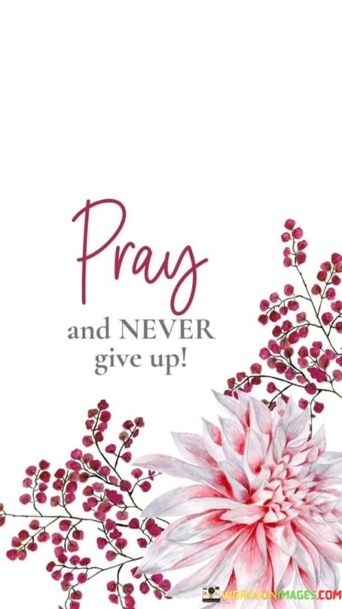 Pray And Never Give Up Quote