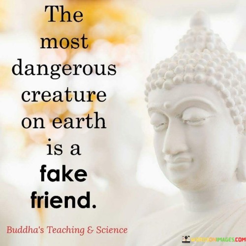 The Most Dangerous Creature On Earth Is A Fake Friend Quote