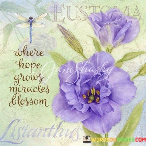 Where Hope Grows Miracles Blossom Quote