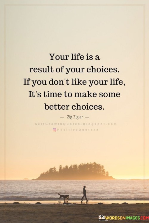 Your Life Is A Result Of Your Choices Quote