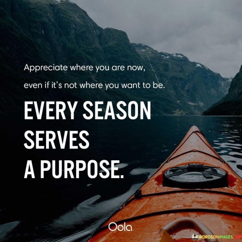 Appreciate Where You Are Now Even If It's Not Where You Want To Be Every Season Serves A Purpose Quo