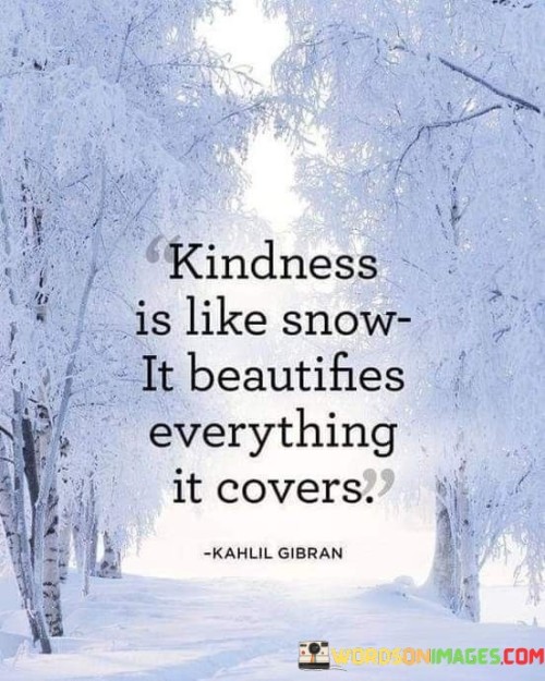 Kindness Is Like Snow It Beautifies Everything Quote