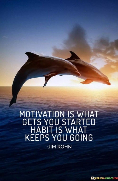 Motivation Is What Gets You Staeted Habit Is What Keeps You Going Quotes