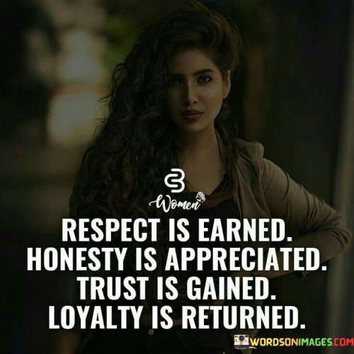 Respect Is Earned Honesty Is Appreciated Quote