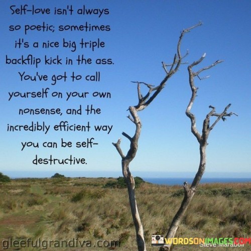 Selflove Isnt Always So Poetic Sometimes Its a Nice Big TripleBackflip Quote