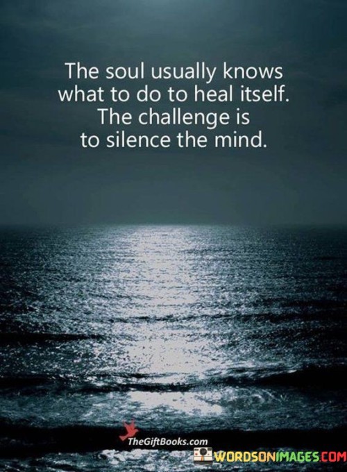 The Soul Usually Knows What To Do Heal Itself Quotes