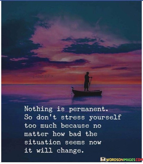 Nothing Is Permanent So Don't Stress Yourself Quote