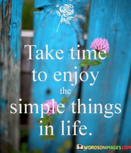 Take Time To Enjoy The Simple Things In Life Quote