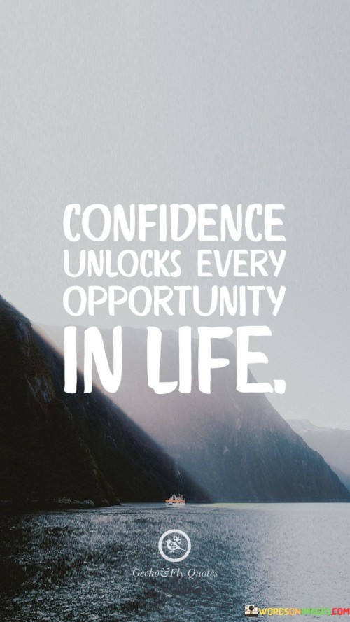 Confidence Unlocks Every Opportunity In Life Quotes