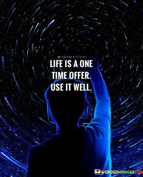 Life Is A One Time Offer Use It Well Quotes