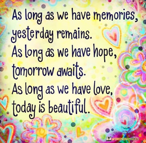 As Long As We Have Memories Yesterday Remains Quotes