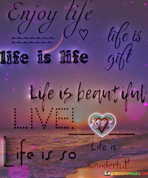Enjoy The Life Life Is Gift Quotes