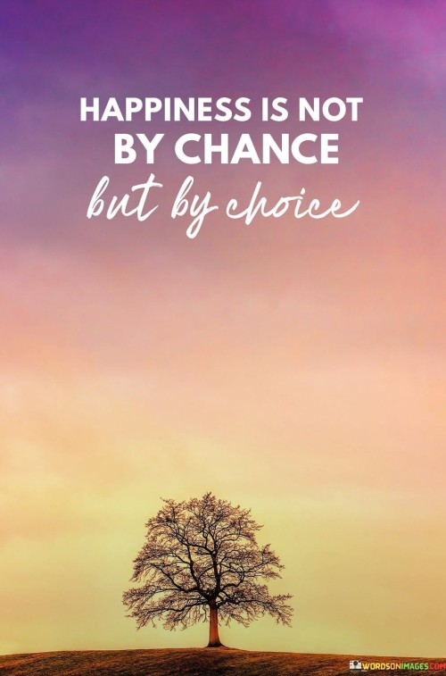 Happiness Is Not By Chance Quotes