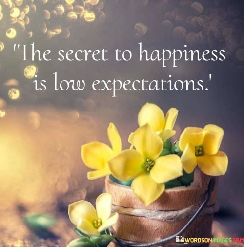 The Secret To Happiness Is Low Expectations Quotes