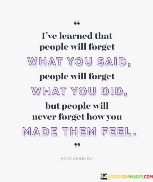 I've Learned That People Will Forget Quotes