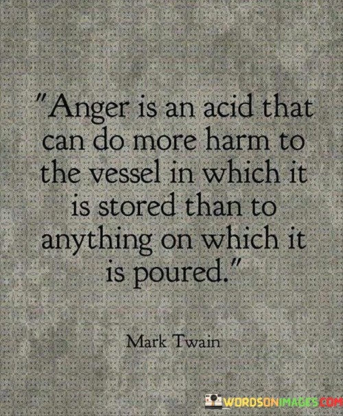 Anger corrodes like acid. Its harm extends beyond. It erodes relationships, tarnishes wellbeing. Anger's acidic impact lingers, damaging both self and others. It's a destructive force that leaves lasting wounds. Handle anger with care; its harm is pervasive.

Anger is harmful like acid. Its damage reaches far. It eats away connections, corrodes emotional health. Anger's harm persists, injuring hearts and minds. Like acid, it scars and burns. Approach anger cautiously; its effects are far-reaching.

Anger's impact resembles acid's corrosion. Its destruction spreads widely. It eats away at bonds, tarnishes mental health. Anger's mark lingers, leaving pain in its wake. Just as acid eats through, anger consumes relationships and peace. Beware anger's harm; its effects can be enduring.