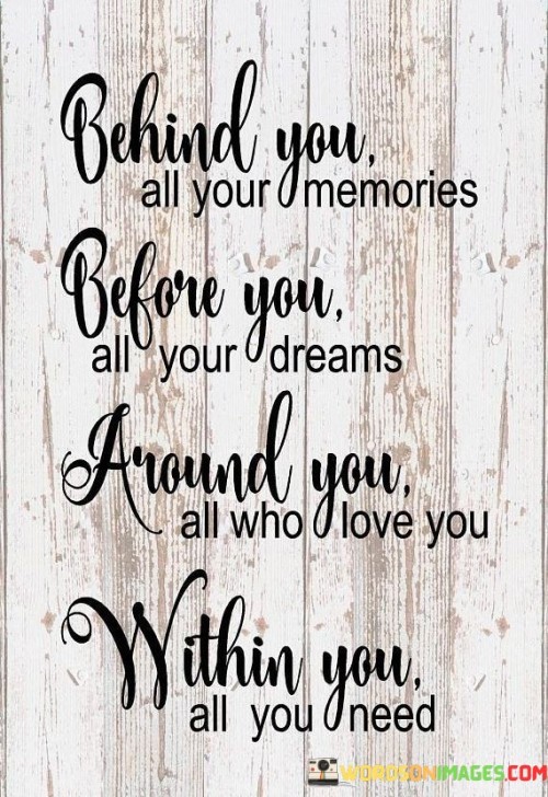 Behind You All Your Memories Before You All Your Dreams Quotes
