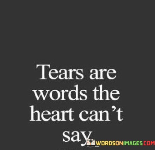 Tears Are Words The Heart Can't Say Quote