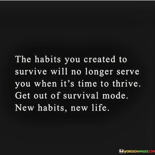 The Habits You Created To Survive Will Quotes