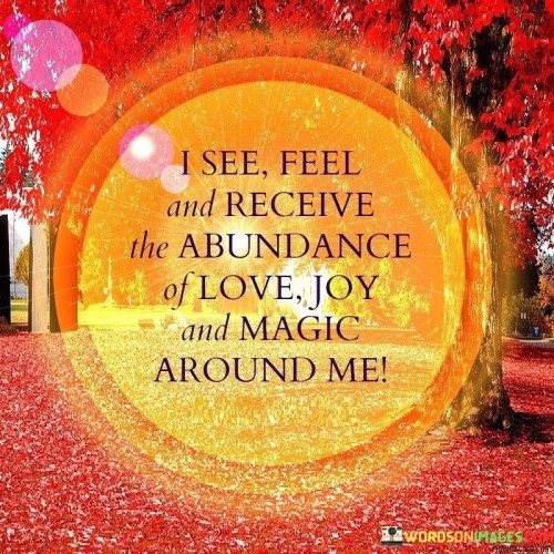 I See Feel And Receive The Abundance Of Love Quotes