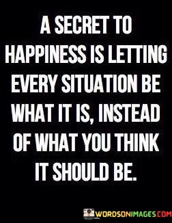 A Secret To Happiness Is Letting Every Situation Be What Quotes
