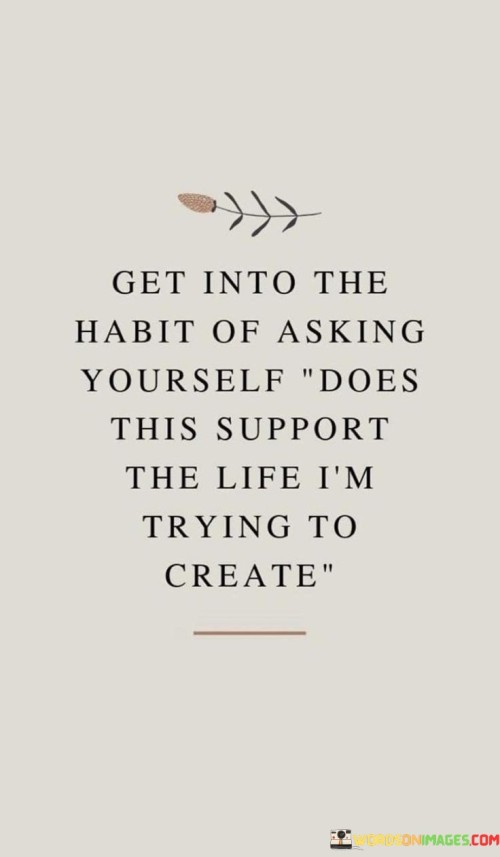 Get Into The Habit Of Asking Yourself Does This Support Quotes