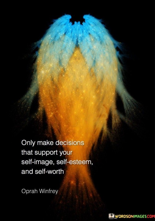 Only Make Decisions That Support Your Self Image Self Quotes