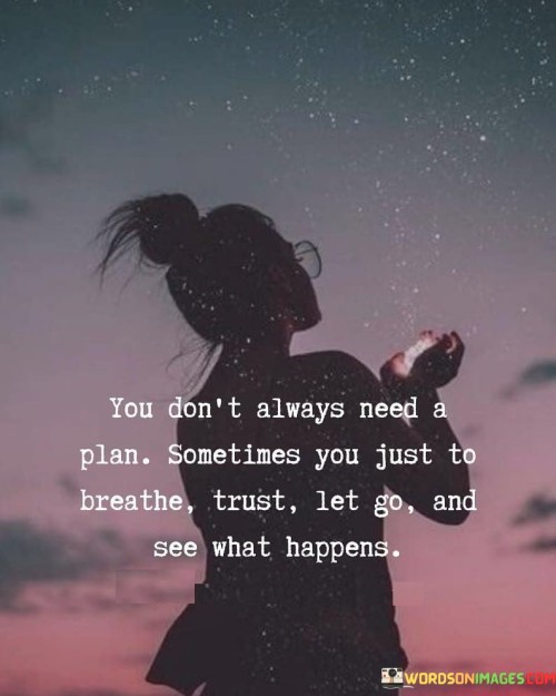 You Don't Always Need A Plan Sometimes You Just To Breathe Trust Let Go Quotes