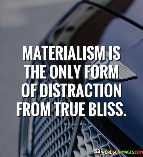 Materialism Is The Only Form Of Distraction Quotes