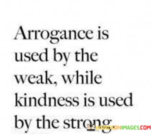 Arrogance Is Used By The Weak Quotes