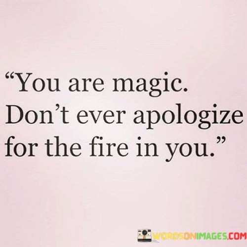 You Are Magic Don't Ever Apologize For The Fire In You Quotes