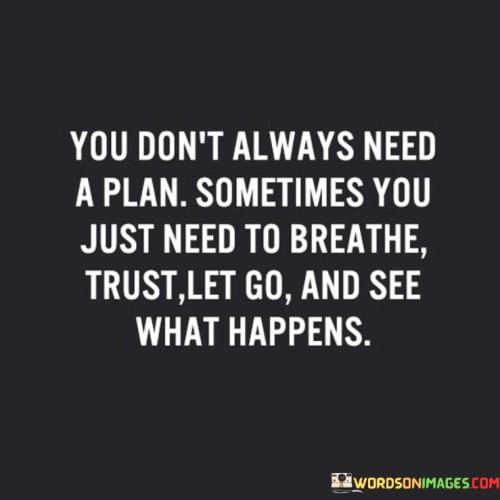 You Don't Always Need A Plan Sometimes You Just Need To Breathe Quotes