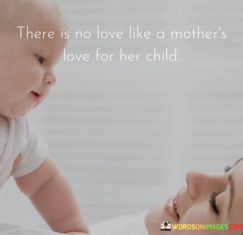 There Is No Love Like A Mother's Love For Her Child Quotes