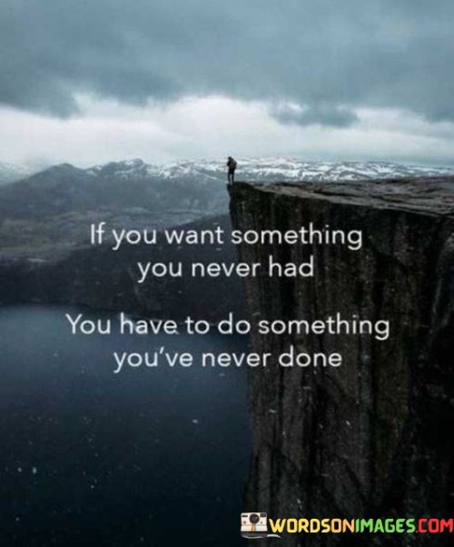 If You Want Something You Never Had You Have To Do Somthing Quotes