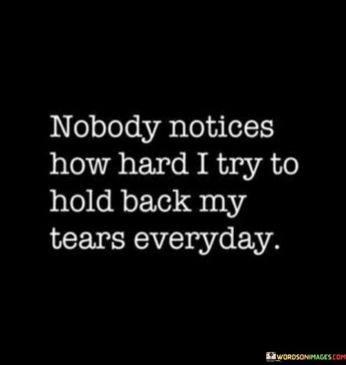 Nobody Notices How Hard I Try To Hold Back My Tears Everyday Quotes