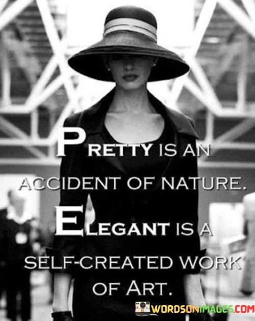 Pretty Is An Accident Of Nature Elegant Is A Self Created Quotes