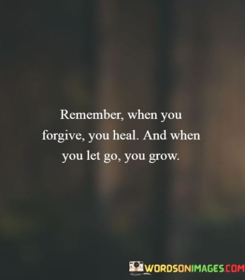 Remember When You Forgive You Heal And When You Let Go Quotes