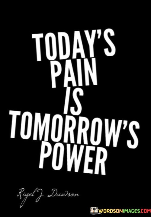 Today's Pain Is Tomorrow's Power Quotes