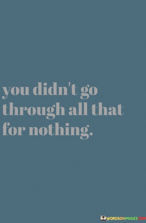 You Didn't Go Through All That For Nothing Quotes