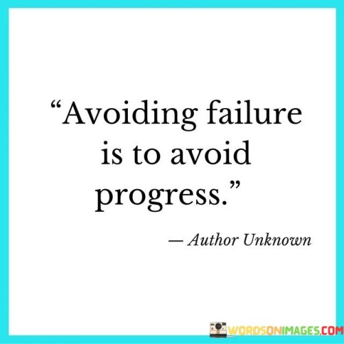 Avoiding Failure Is To Avoid Progress Quotes