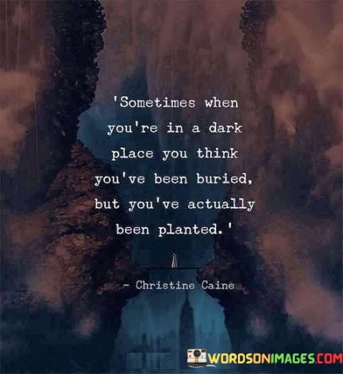 Sometimes When You're In A Dark Place You Think You've Been Buried But You're Quotes